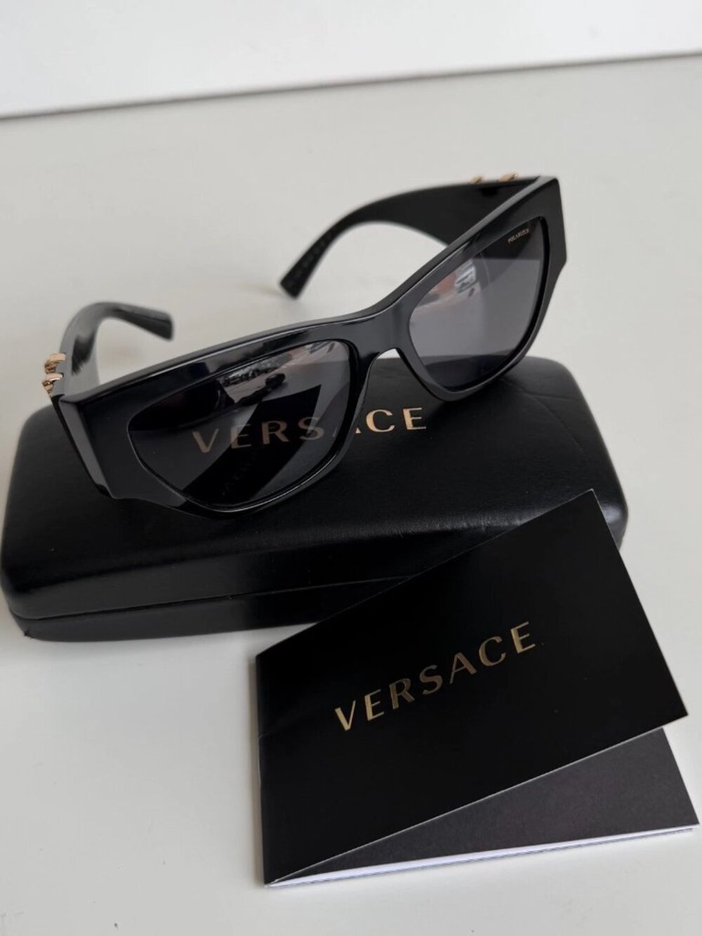 Versace VE4383 GB1/81 Sunglasses Polarized Cat Eye Black w/ Case